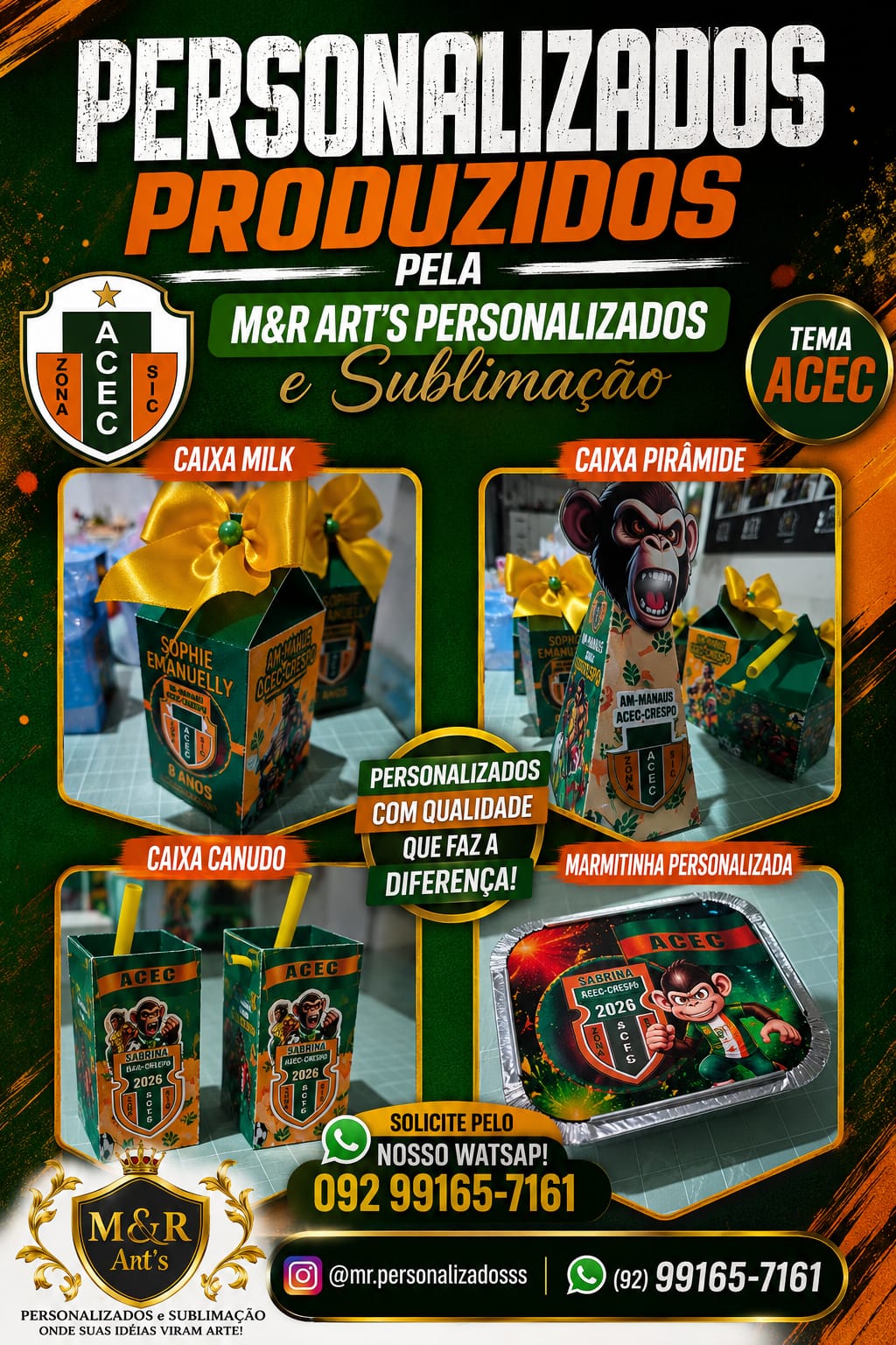 Caixa de presente personalizada aberta