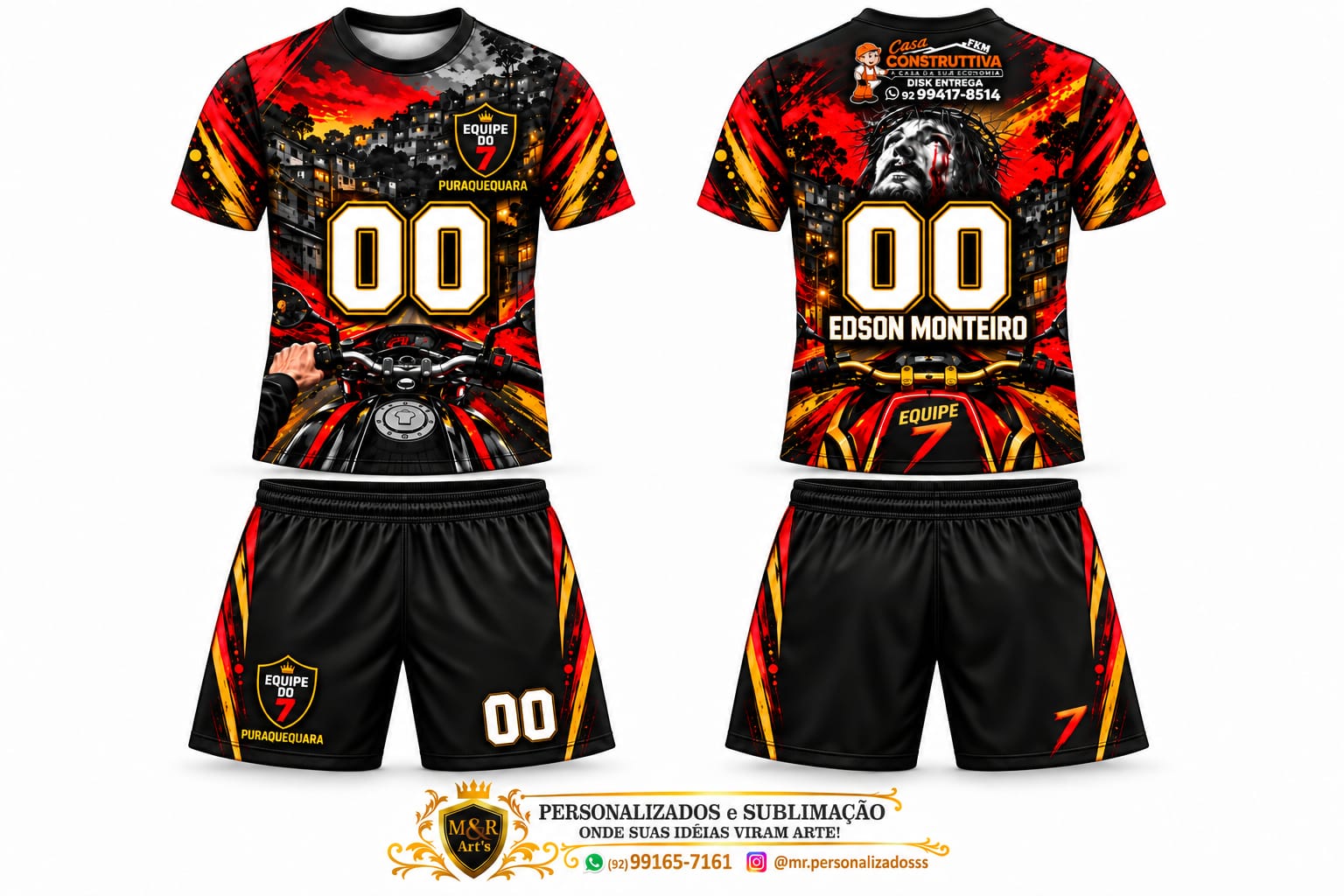 Uniforme esportivo personalizado preto e vermelho